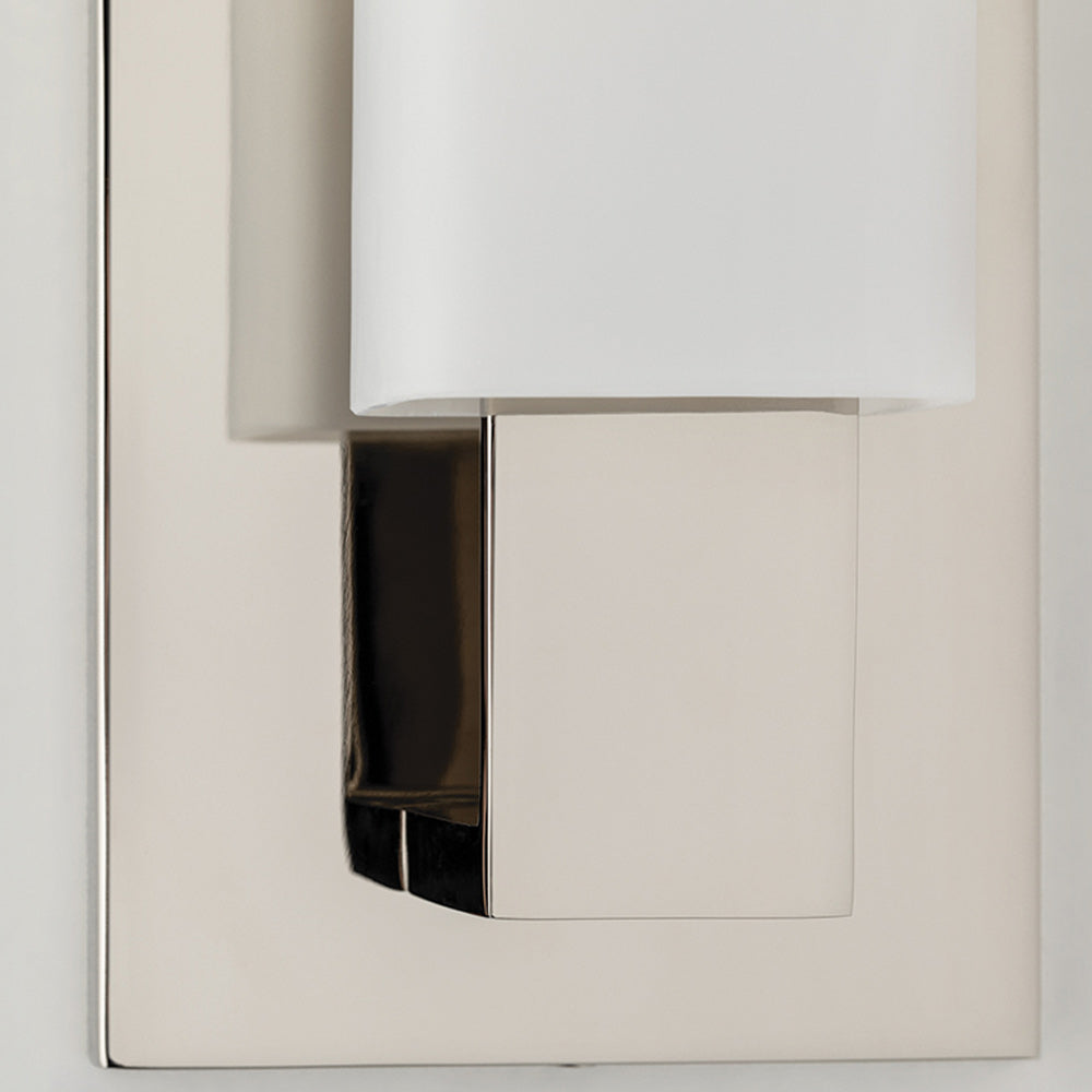 Hudson Valley Livingston Wall Light in Polished Chrome with Opal Shade