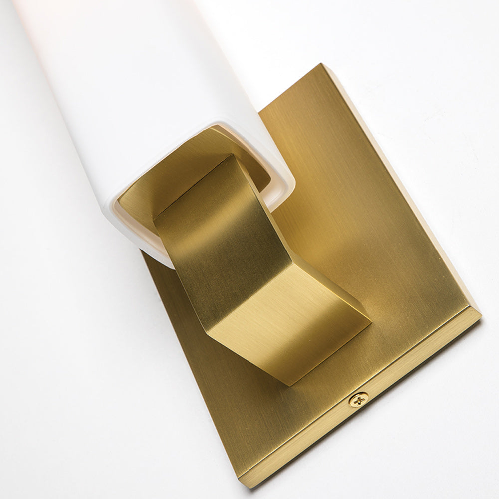 Hudson Valley Livingston Wall Light in Aged Brass with Opal Shade