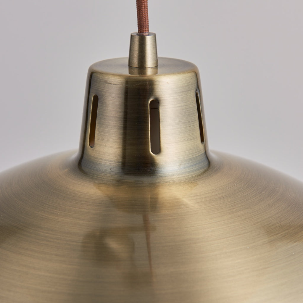 Endon Polka 1 Light Pendant Light in Antique Brass 