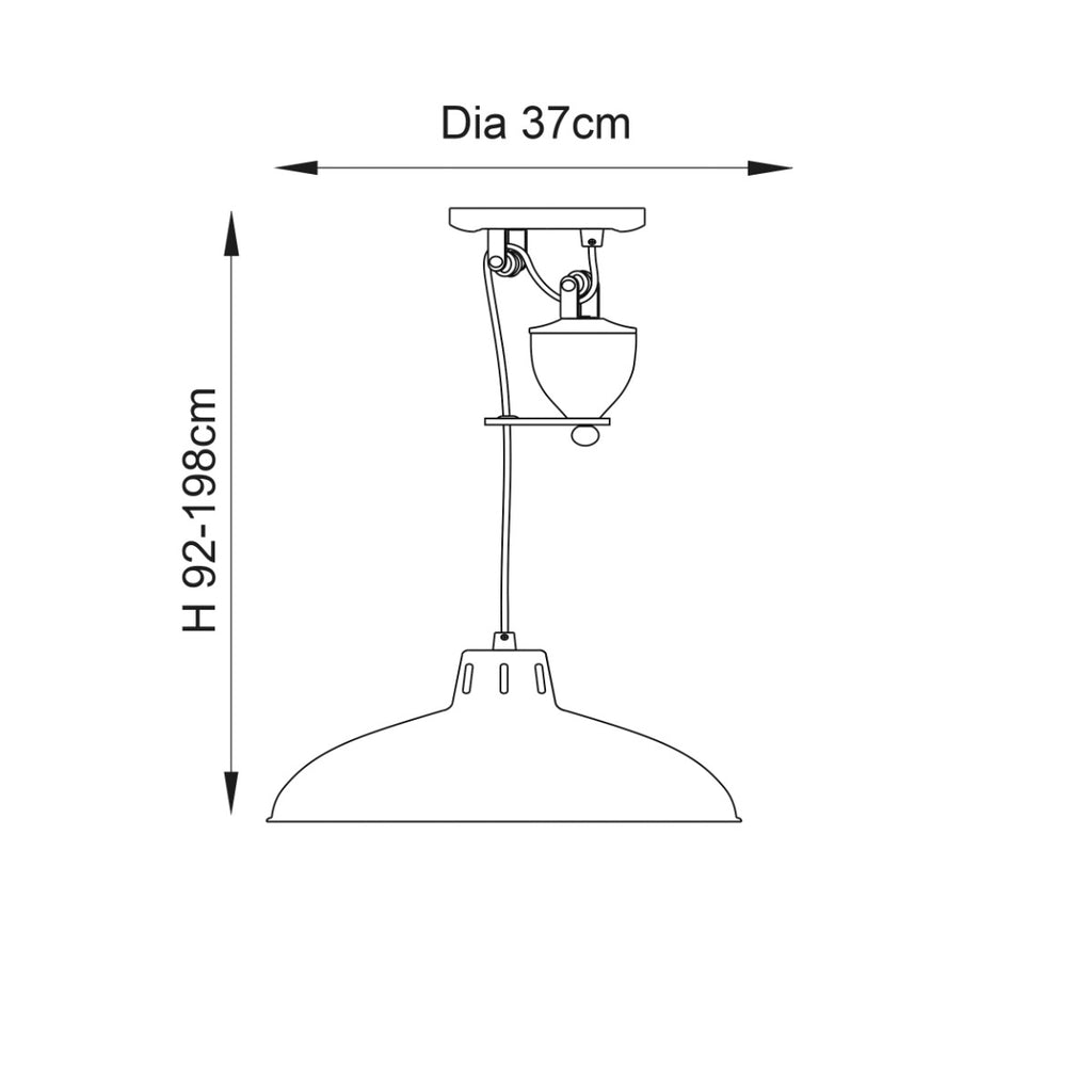 Endon Polka 1 Light Pendant Light in Antique Brass 