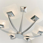 Endon Ayres 6 Light Semi Flush Ceiling Light in Chrome with Scavo Glass