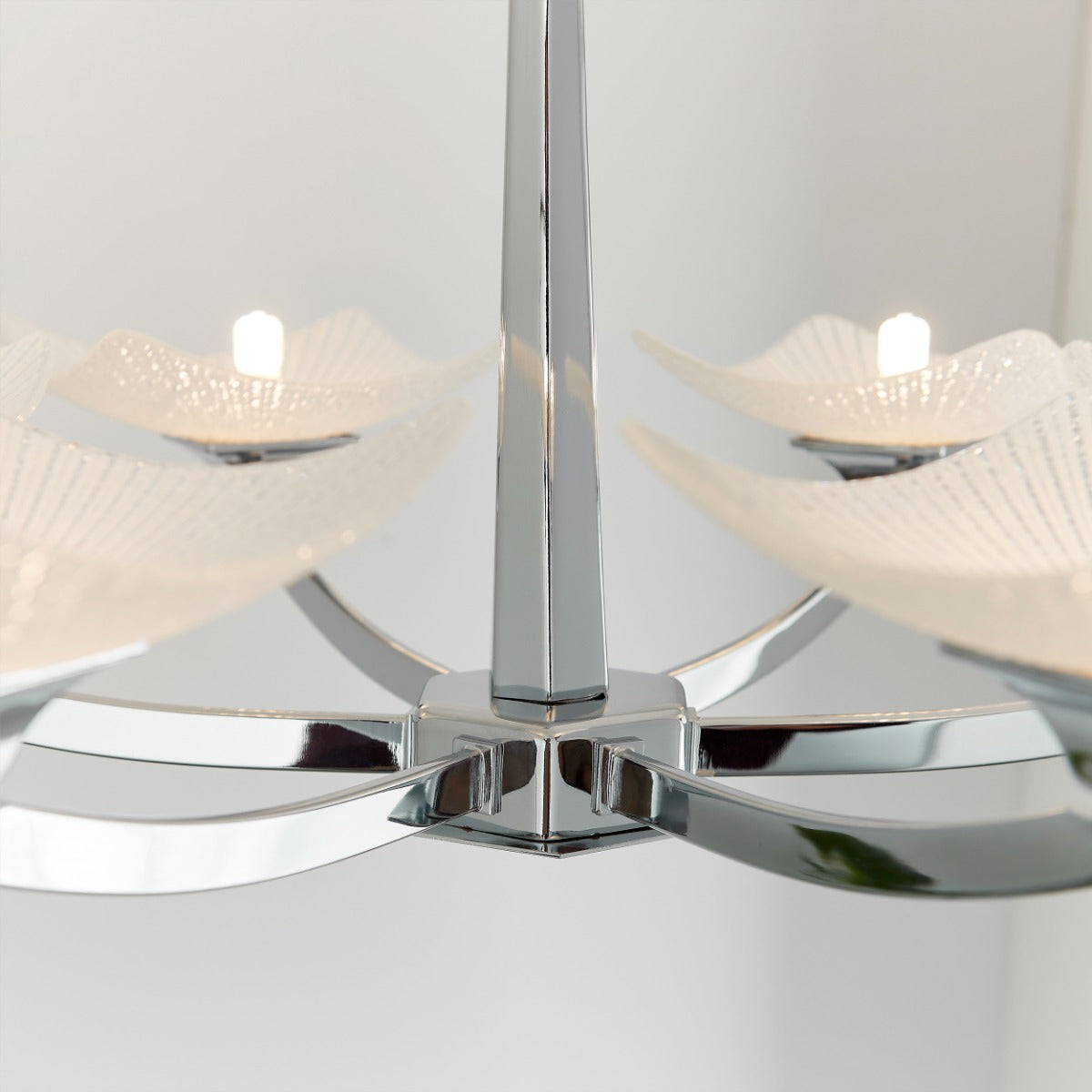 Endon Ayres 6 Light Semi Flush Ceiling Light in Chrome with Scavo Glass