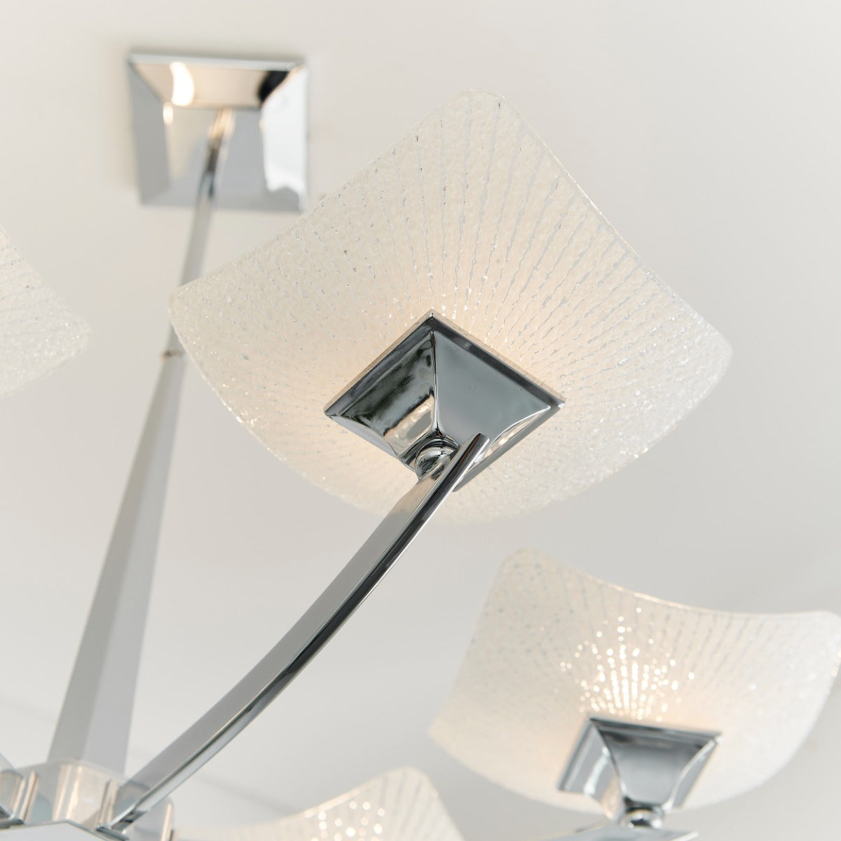 Endon Ayres 6 Light Semi Flush Ceiling Light in Chrome with Scavo Glass