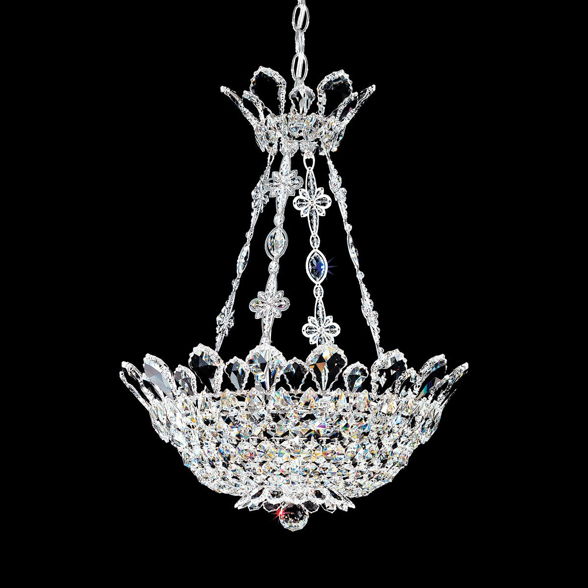 Schonbek Trilliane 8 Light Chandelier in Polished Stainless Steel Clear Radiance Crystal