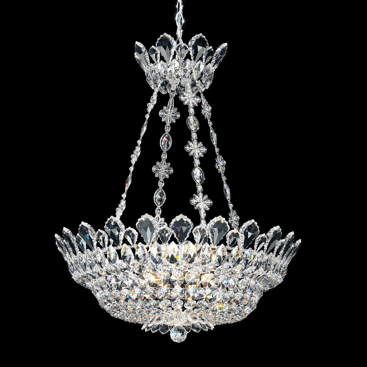 Schonbek Trilliane 12 Light Pendant in Polished Stainless Steel with Clear Radiance Crystal