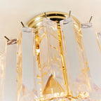 Endon Fargo 2 Light Flush Ceiling Light in Brass with Clear Acrylic