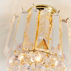 Endon Fargo 2 Light Flush Ceiling Light in Brass with Clear Acrylic