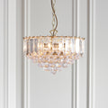 Endon Fargo 3 Light Pendant Light in Brass with Clear Acrylic