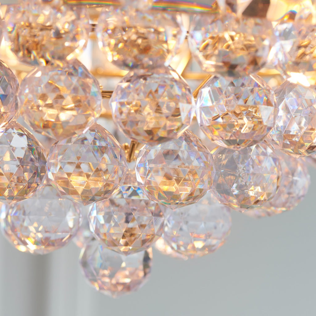 Endon Fargo 3 Light Pendant Light in Brass with Clear Acrylic