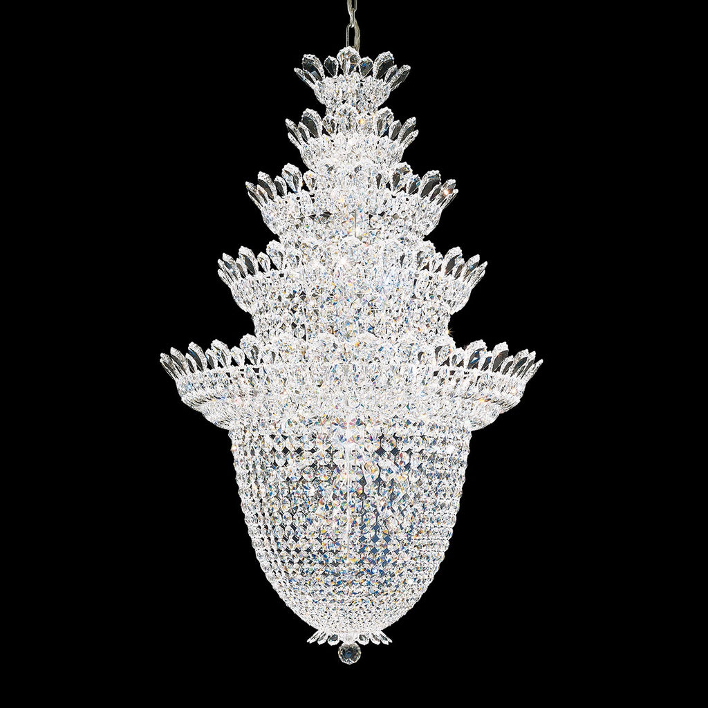 Schonbek Trilliane 48 Light Chandelier in Polished Stainless Steel with Clear Radiance Crystal