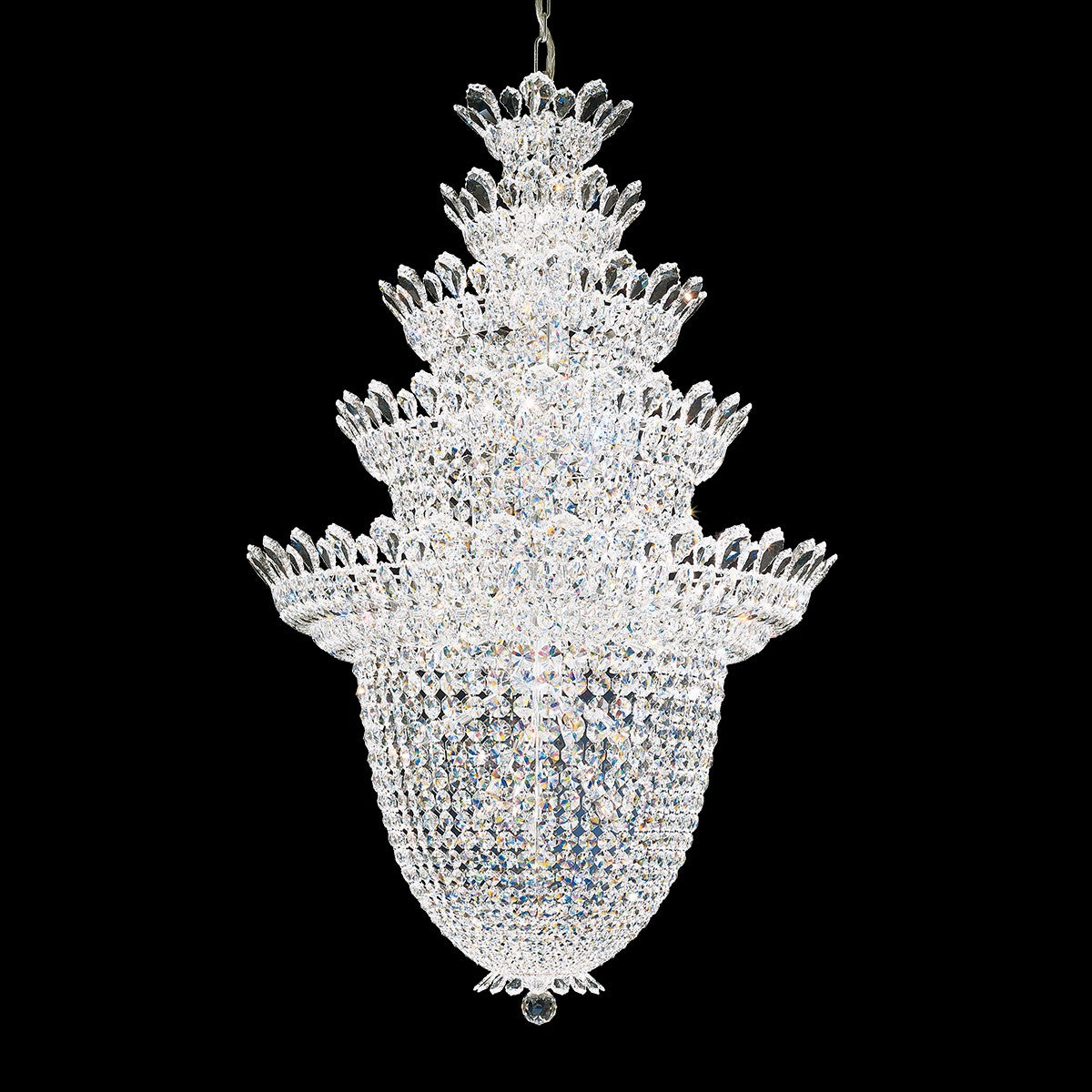 Schonbek Trilliane 48 Light Chandelier in Polished Stainless Steel with Clear Radiance Crystal