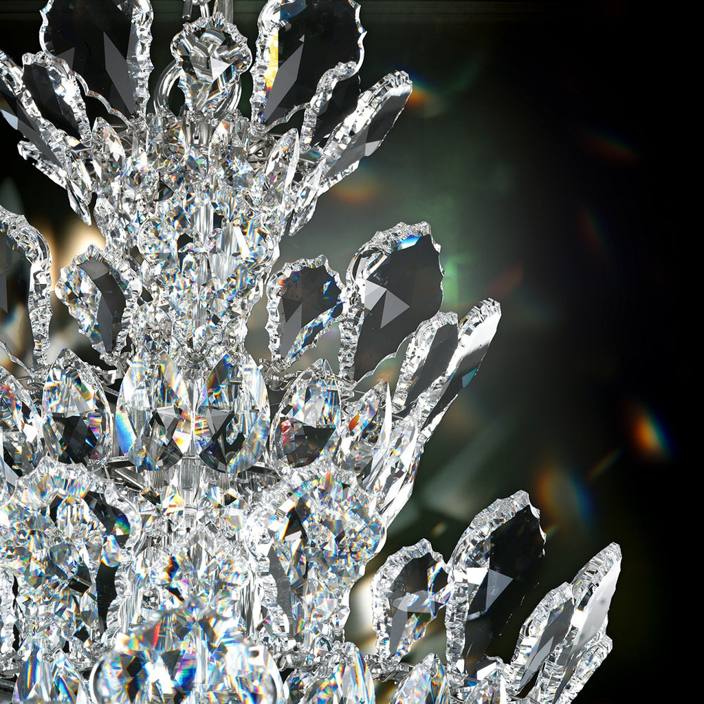 Schonbek Trilliane 48 Light Chandelier in Polished Stainless Steel with Clear Radiance Crystal