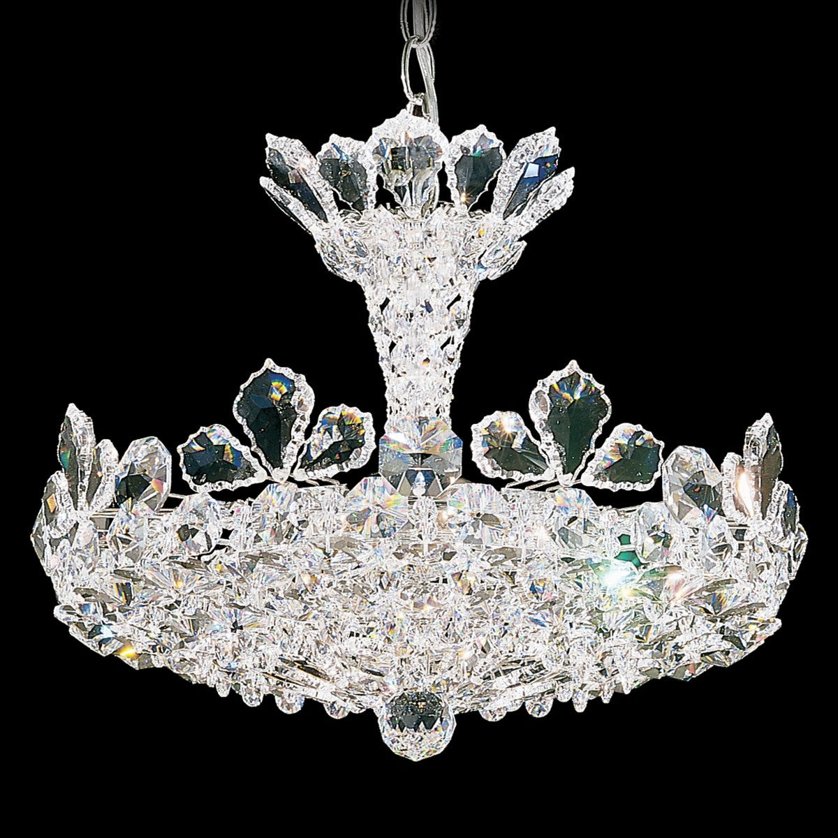 Schonbek Trilliane 6 Light Chandelier in Polished Stainless Steel with Clear Radiance Crystal