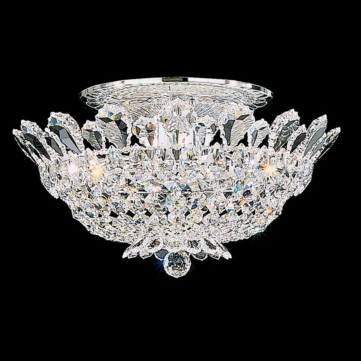 Schonbek Trilliane 8 Light Semi-Flush Mount in Polished Stainless Steel Clear Radiance Crystal