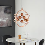 Endon Muni 1 Light Pendant Light in Copper with Clear and Copper Glass