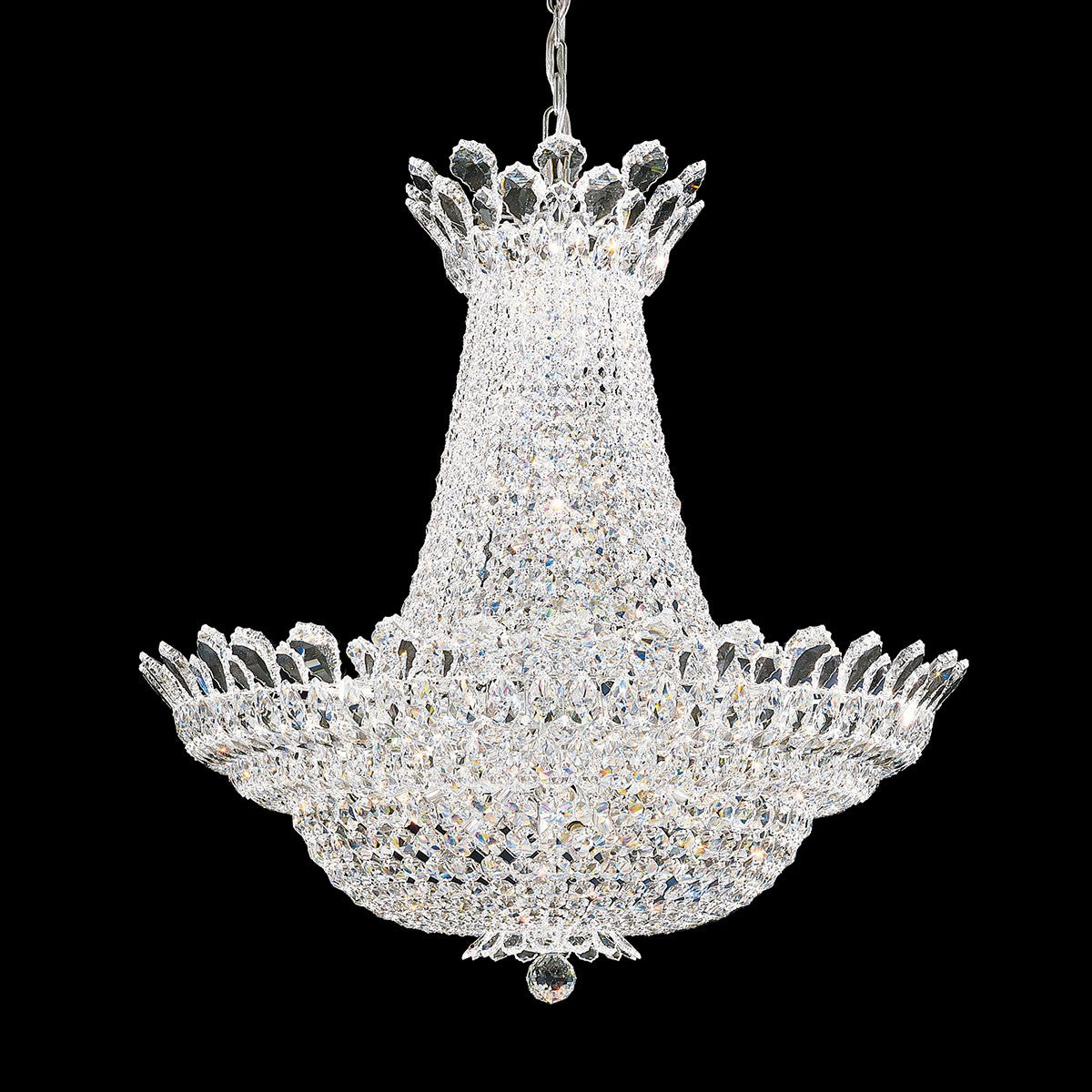 Schonbek Trilliane 53 Light Chandelier in Polished Stainless Steel with Clear Radiance Crystal