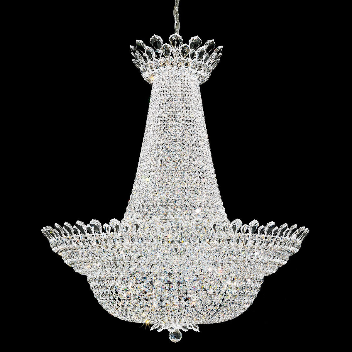 Schonbek Trilliane 76 Light Chandelier in Polished Stainless Steel with Clear Radiance Crystal