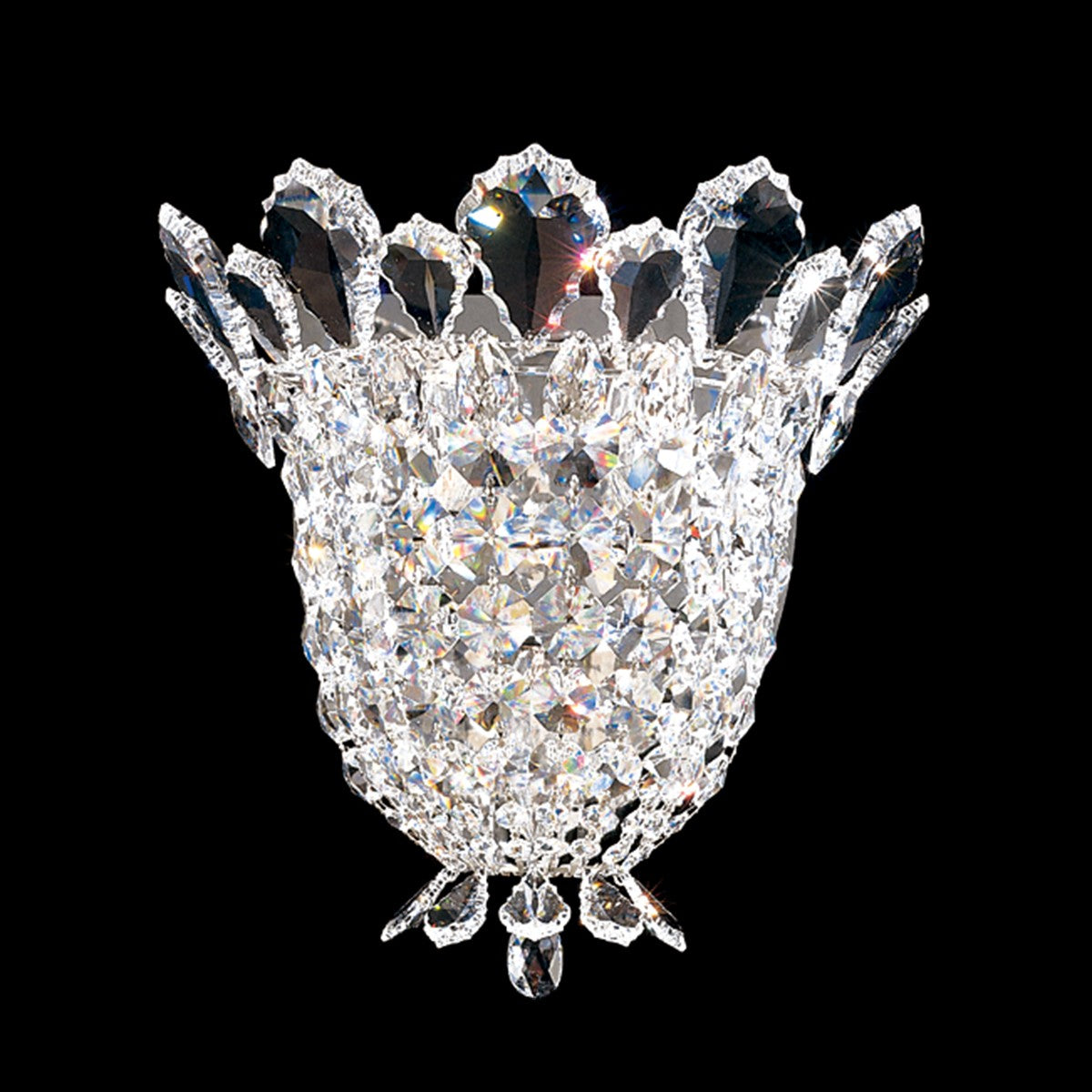 Schonbek Trilliane 3 Light Wall Sconce in Polished Stainless Steel with Clear Radiance Crystal