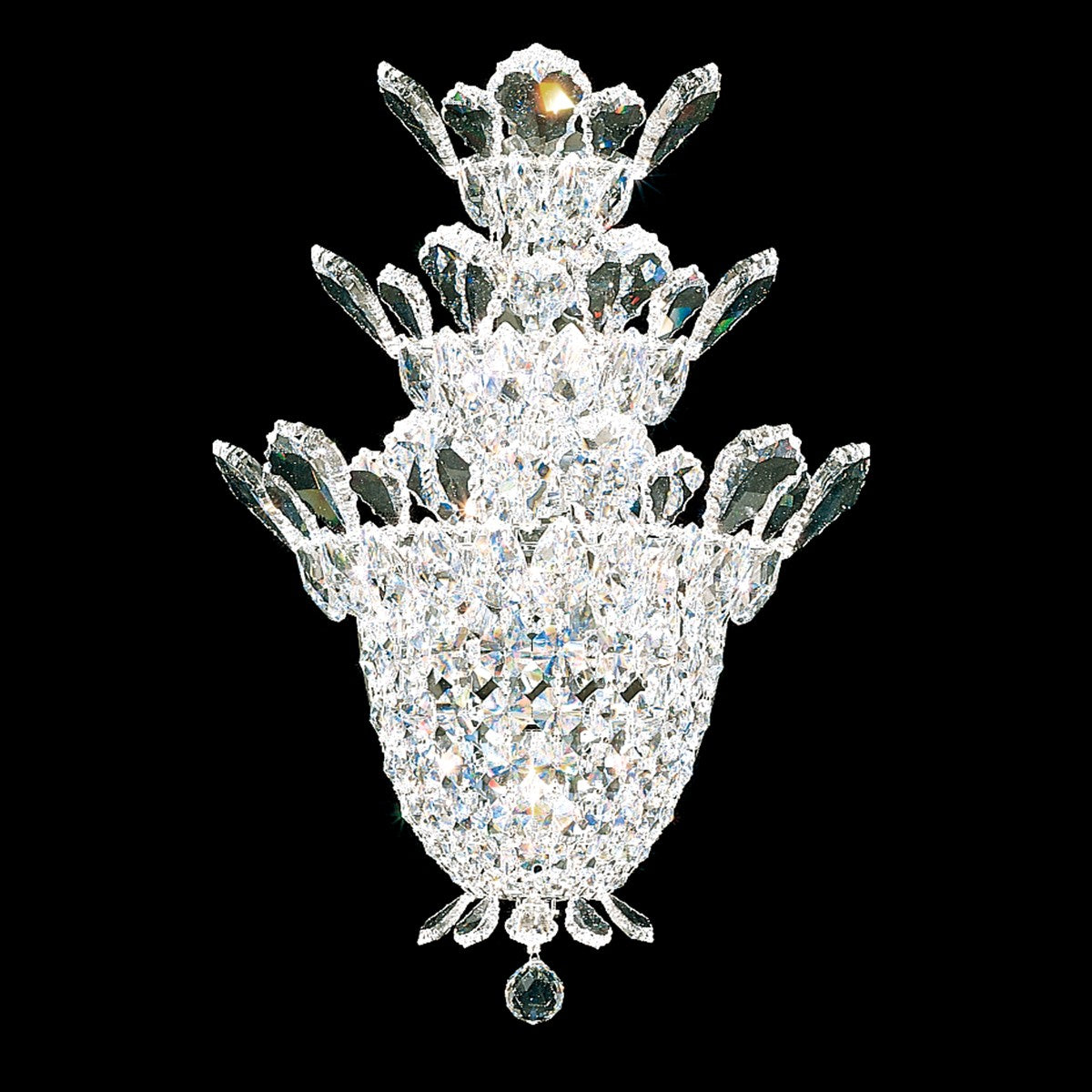 Schonbek Trilliane 4 Light Wall Sconce in Polished Stainless Steel with Clear Radiance Crystal