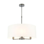 Endon Daley 3 Light Pendant Light in Matt Nickel with Vintage White Fabric