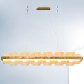 Kolarz Rettangolo 1 Light LED Linear Bar Ceiling Pendant 6040.80130/A Gold Leaf Amber Glass 