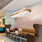 Kolarz Rettangolo 1 Light LED Linear Bar Ceiling Pendant 6040.80130/W Gold Leaf