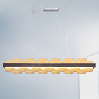 Kolarz Rettangolo 1 Light LED Linear Bar Ceiling Pendant 6040.80160/A Brunito rushed Amber Glass