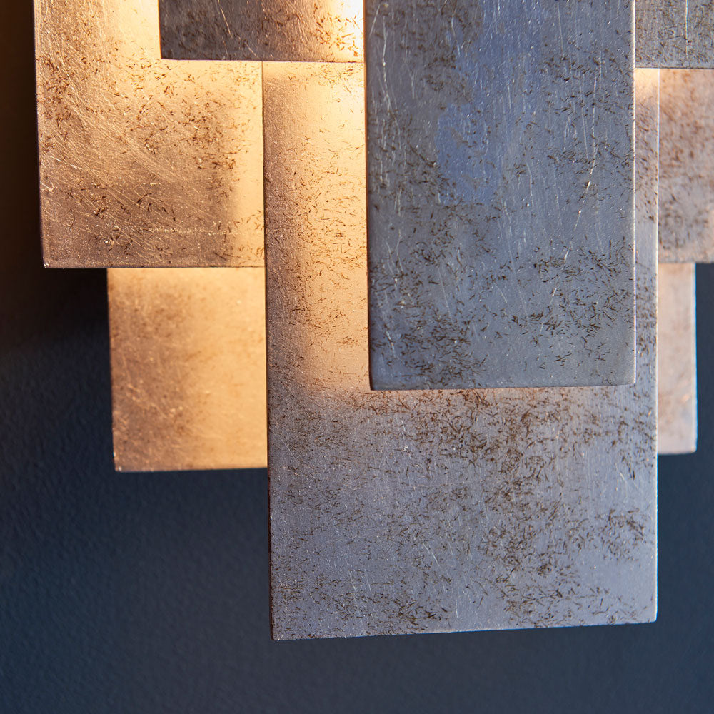 Novena Lordelo 2 Light Rectangular Wall Light in Silver