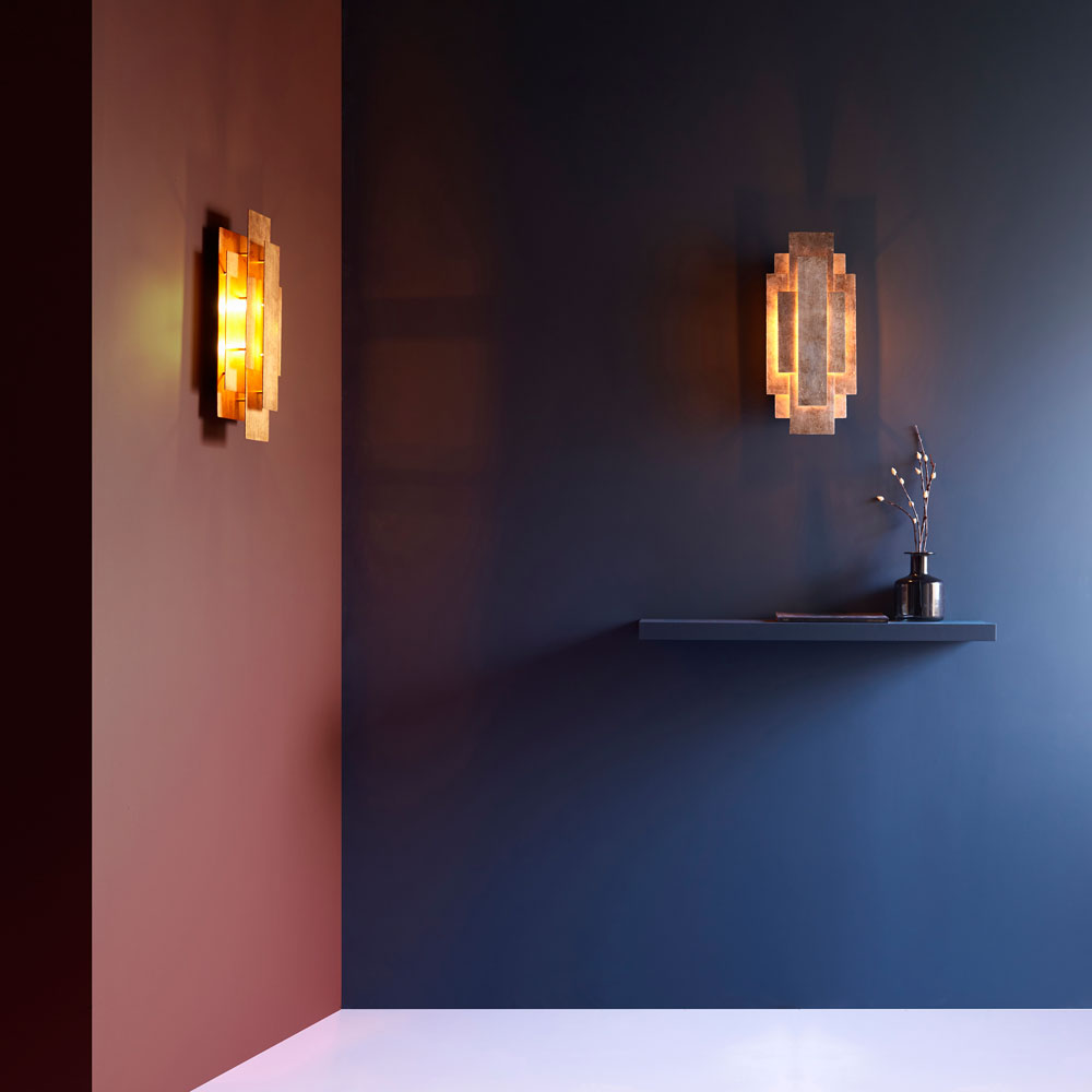 Novena Lordelo 2 Light Rectangular Wall Light in Silver