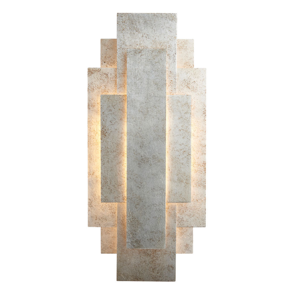 Novena Lordelo 2 Light Rectangular Wall Light in Silver