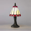 Novena Livin Tiffany Table Lamp in Cream Red Clear Crystal