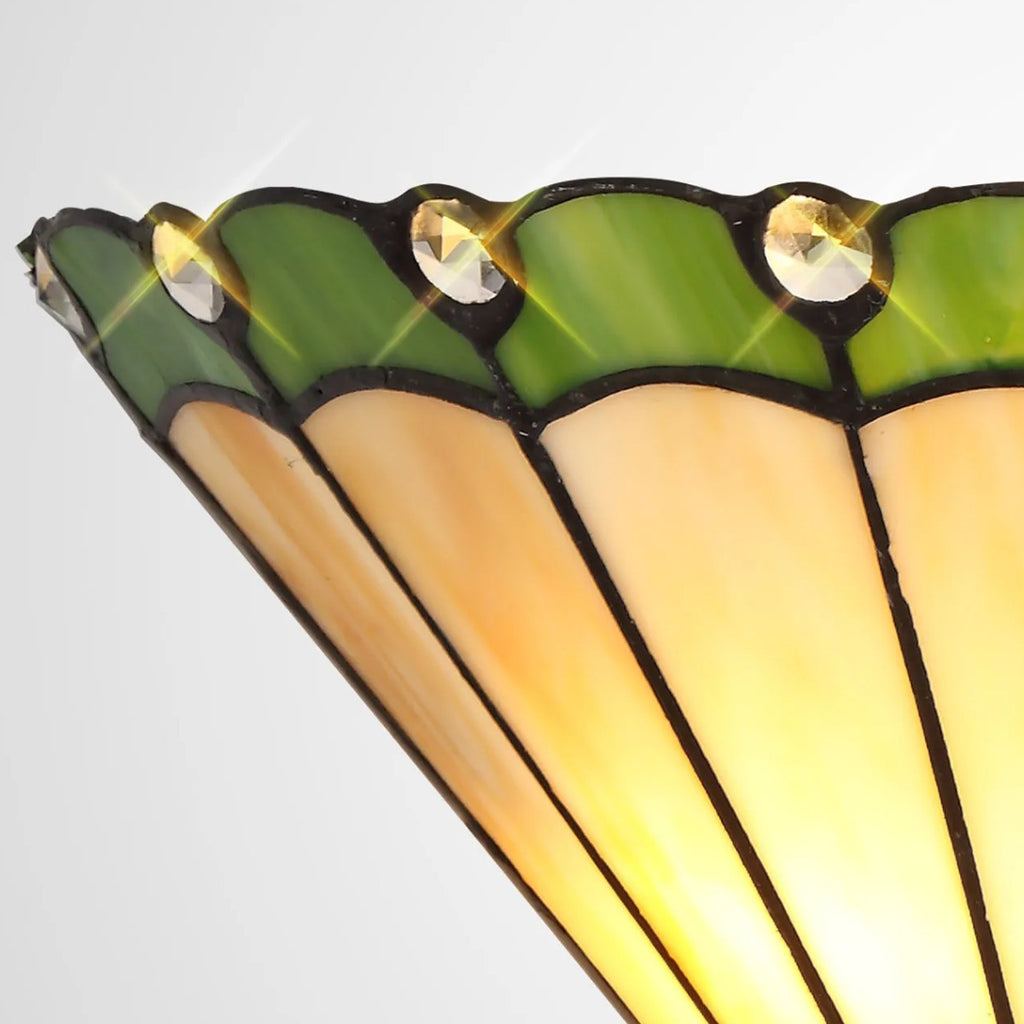 Novena Livin Tiffany Wall Lamp in Green Cream Crystal