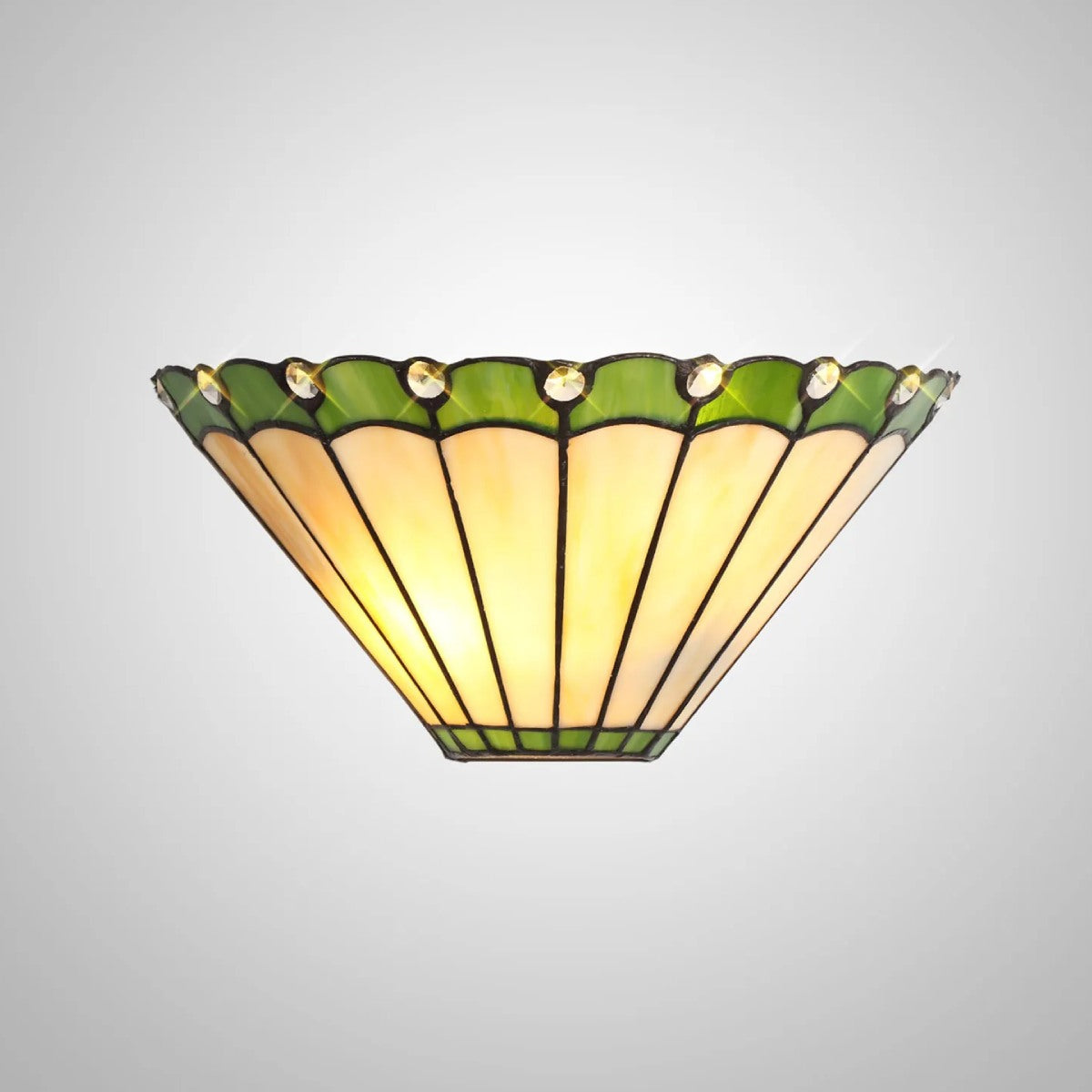 Novena Livin Tiffany Wall Lamp in Green Cream Crystal