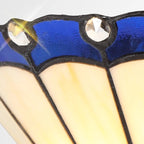 Novena Livin Tiffany Wall Lamp in Blue Cream Crystal