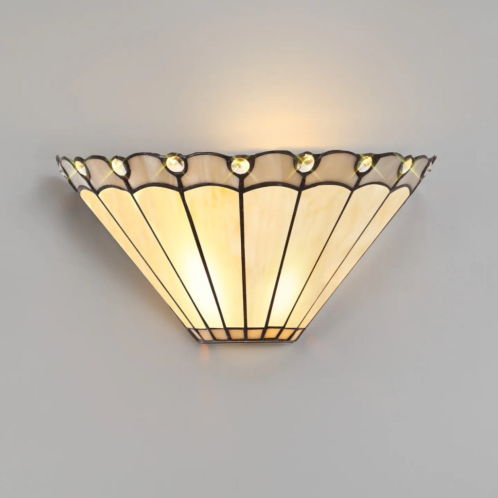 Novena Livin Tiffany Wall Lamp in Grey Cream Crystal
