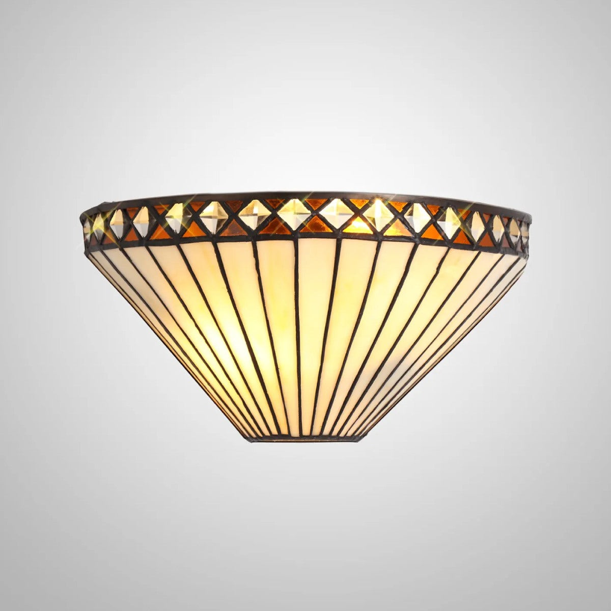 Novena Douai Tiffany Wall Lamp in Amber Cream Crystal