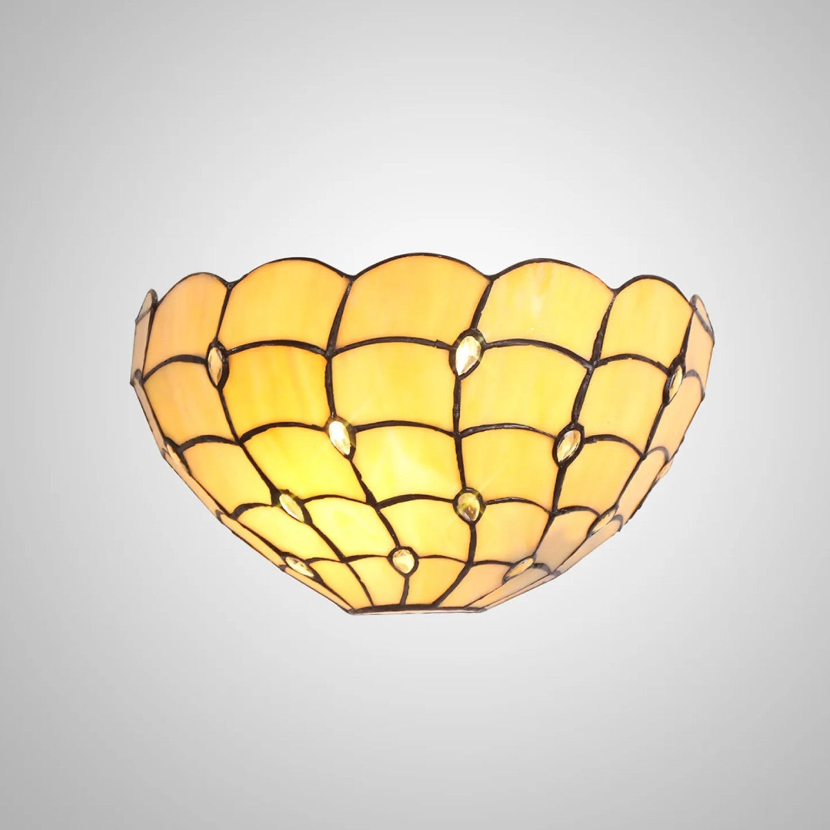 Novena Amboise 30cm Tiffany Wall Lamp in Beige Clear Crystal