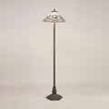 Novena Riom 2 Light Tiffany Octagonal Floor Lamp with 40cm Shade in White Grey Black Clear Crystal Aged Antique Brass