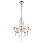 Endon Tabitha 5 Light Bathroom Pendant Light in Chrome with Clear Crystal