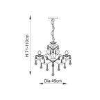 Endon Tabitha 5 Light Bathroom Pendant Light in Chrome with Clear Crystal