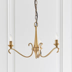 Interiors 1900 Columbia 3 Light Pendant Light in Antique Brass with Clear & Frosted Glass