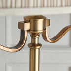 Interiors 1900 Stanford 2 Light Floor Lamp in Antique Brass with Beige Shade