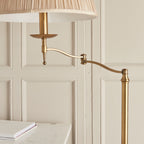 Interiors 1900 Stanford Floor Lamp in Antique Brass with Beige Shade