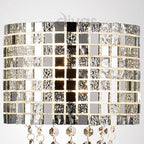 Diyas Camden 2 Light Wall Light in Polished Chrome with Mosaic Glass and Crystal