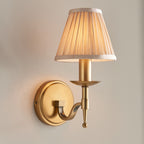 Interiors 1900 Stanford Wall Light in Antique Brass with Beige Shade