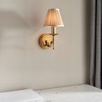 Interiors 1900 Stanford Wall Light in Antique Brass with Beige Shade