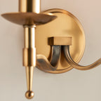 Interiors 1900 Stanford 2 Light Wall Light in Antique Brass with Beige Shade