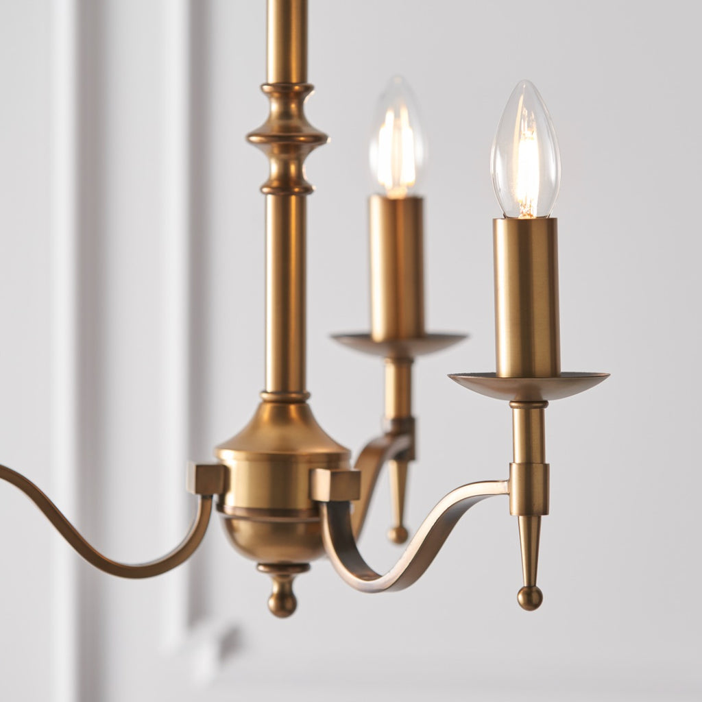 Interiors 1900 Stanford 3 Light Pendant Light in Antique Brass