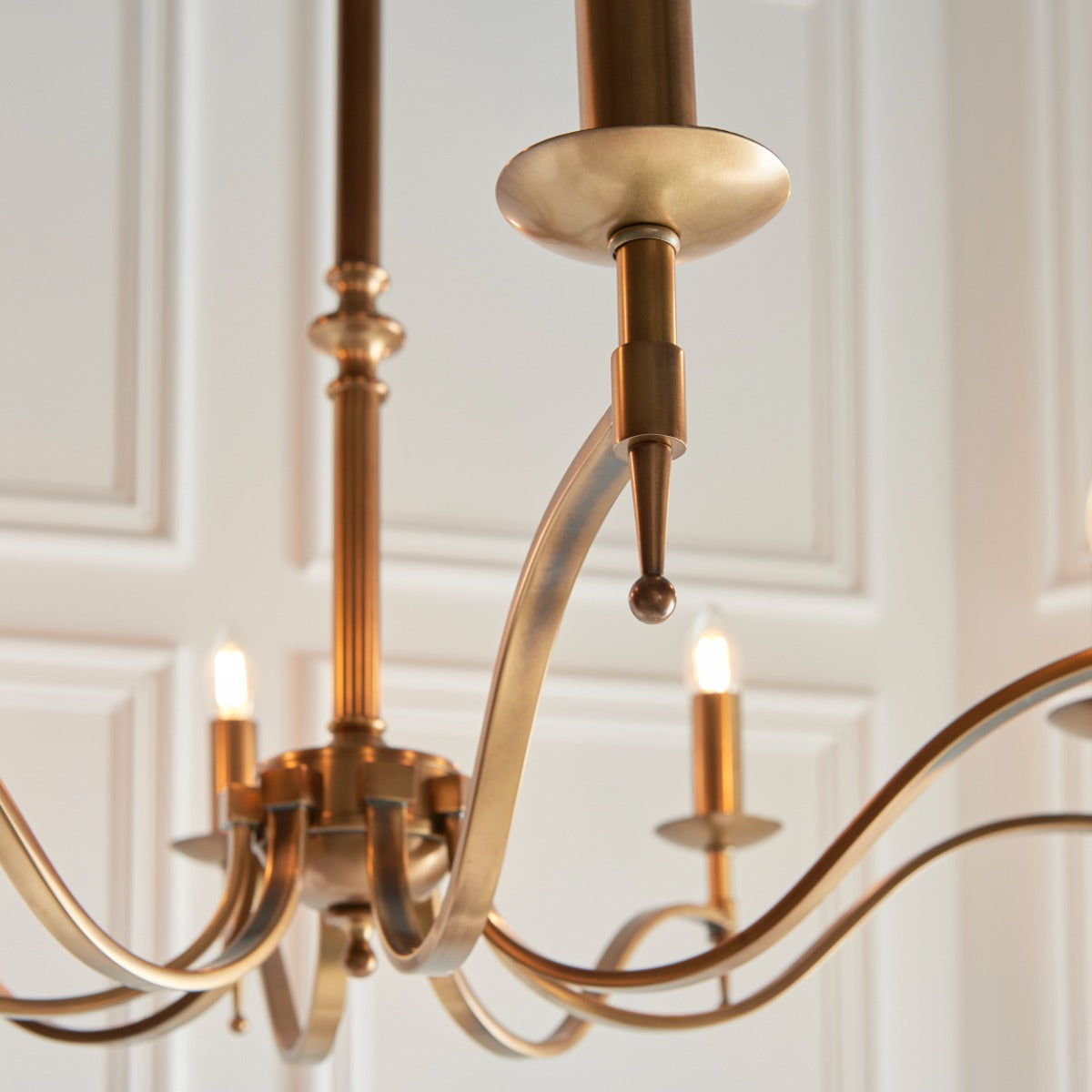 Interiors 1900 Stanford 8 Light Pendant Light in Antique Brass