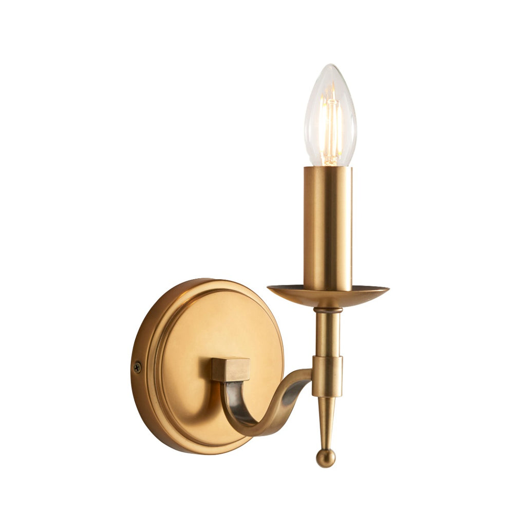 Interiors 1900 Stanford Wall Light in Antique Brass